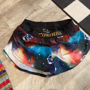 chicken legs running shorts